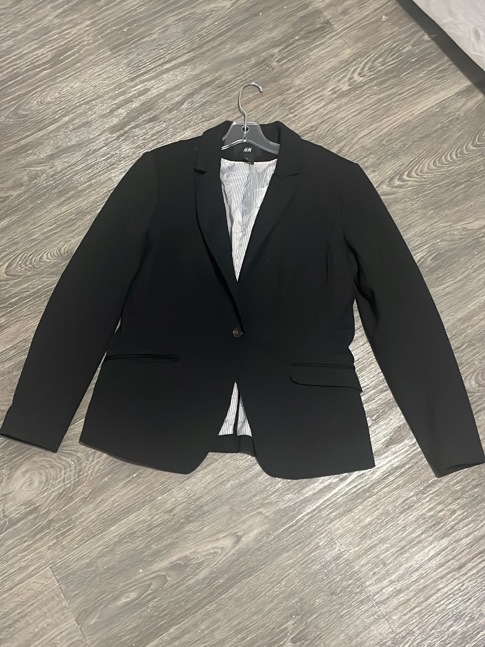 H&M Black Blazer with Pinstripe Lining
